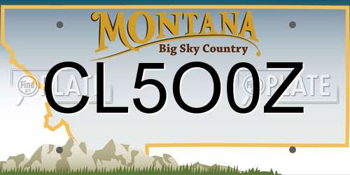 CL5O0Z Montana License Plate