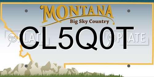 CL5Q0T Montana License Plate