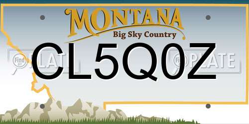 CL5Q0Z Montana License Plate