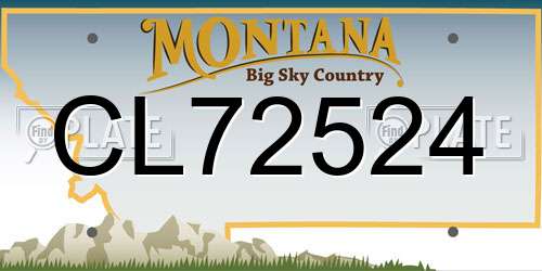 CL72524 Montana License Plate