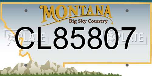 CL85807 Montana License Plate