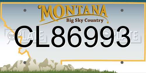 CL86993 Montana License Plate