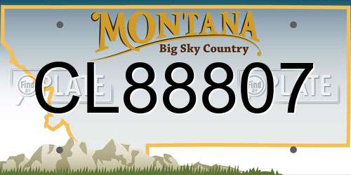 CL88807 Montana License Plate