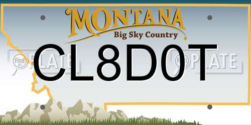 CL8D0T Montana License Plate
