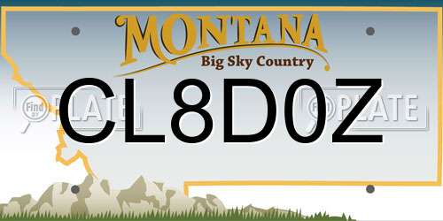 CL8D0Z Montana License Plate