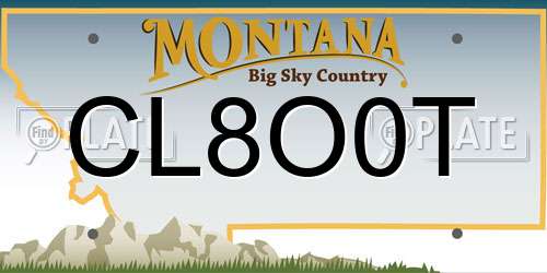 CL8O0T Montana License Plate