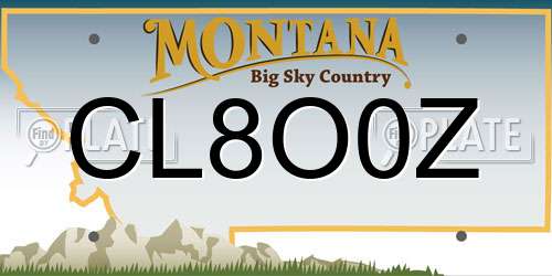 CL8O0Z Montana License Plate