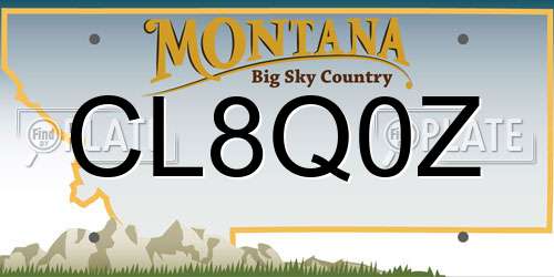 CL8Q0Z Montana License Plate