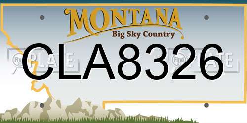CLA8326 Montana License Plate