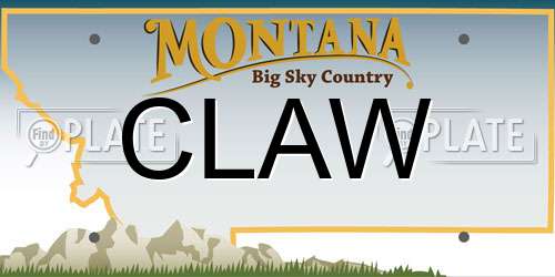 CLAW Montana License Plate