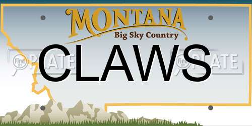 CLAWS Montana License Plate