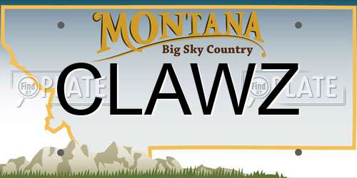 CLAWZ Montana License Plate