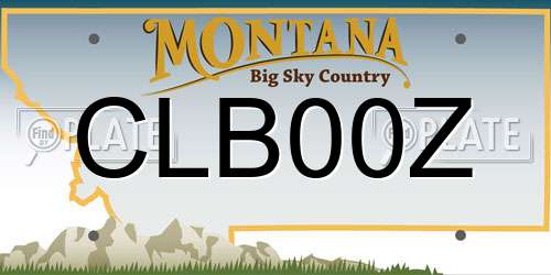 CLB00Z Montana License Plate
