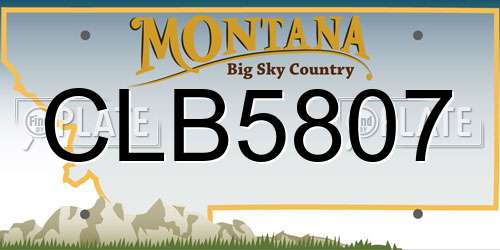 CLB5807 Montana License Plate