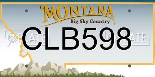 CLB598 Montana License Plate