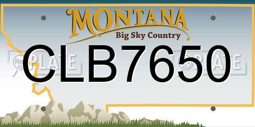 CLB7650 Montana License Plate
