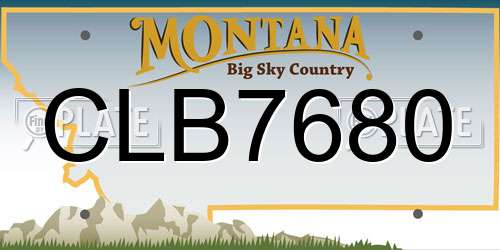 CLB7680 Montana License Plate
