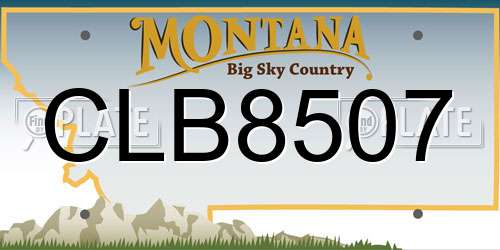 CLB8507 Montana License Plate