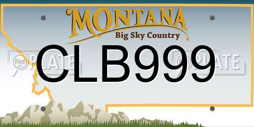 CLB999 Montana License Plate