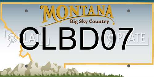 CLBD07 Montana License Plate