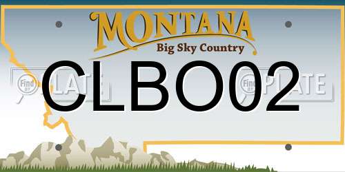 CLBO02 Montana License Plate