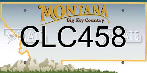 CLC458 Montana License Plate