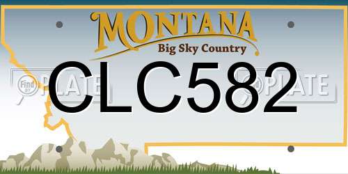 CLC582 Montana License Plate