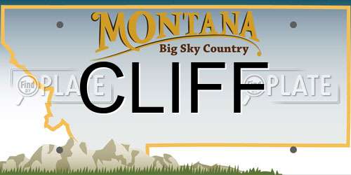 CLIFF Montana License Plate