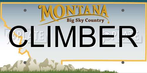 CLIMBER Montana License Plate