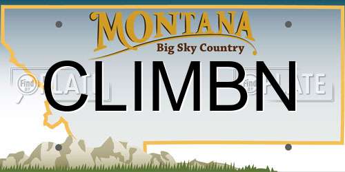 CLIMBN Montana License Plate