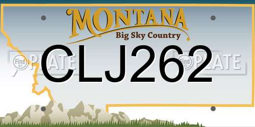 CLJ262 Montana License Plate