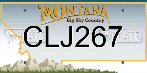 CLJ267 Montana License Plate