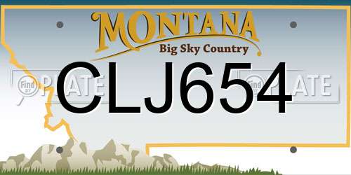 CLJ654 Montana License Plate