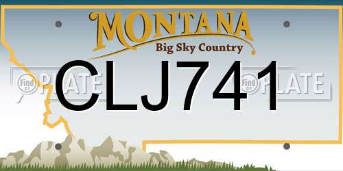 CLJ741 Montana License Plate