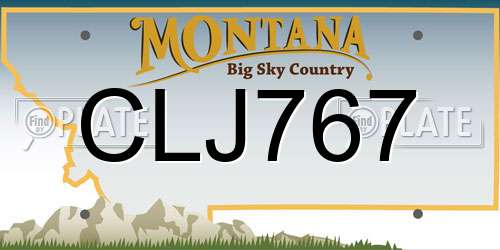 CLJ767 Montana License Plate