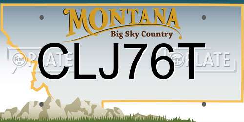 CLJ76T Montana License Plate