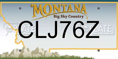 CLJ76Z Montana License Plate
