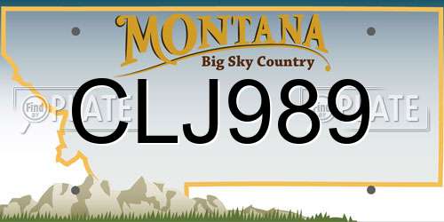 CLJ989 Montana License Plate