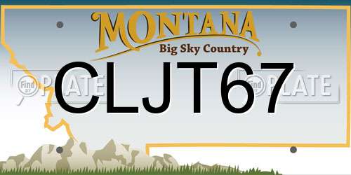 CLJT67 Montana License Plate