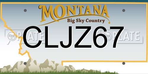 CLJZ67 Montana License Plate