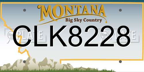 CLK8228 Montana License Plate