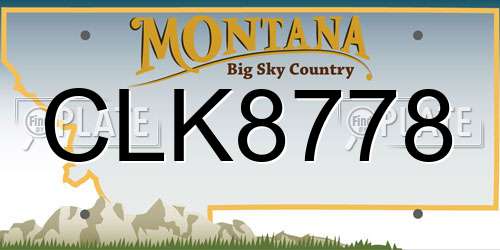 CLK8778 Montana License Plate