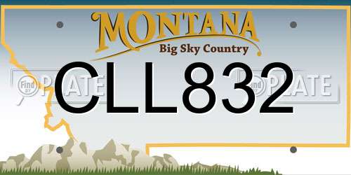 CLL832 Montana License Plate