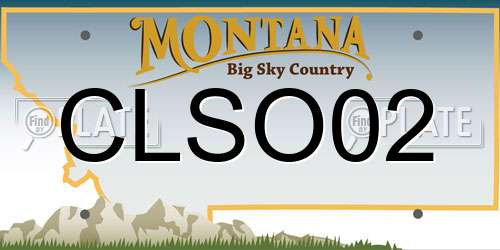 CLSO02 Montana License Plate