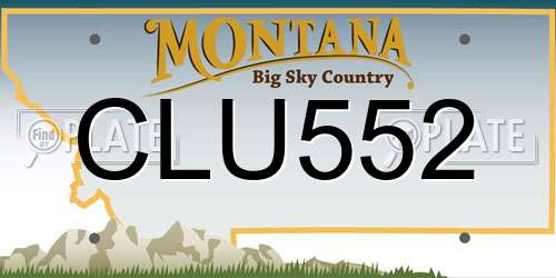 CLU552 Montana License Plate