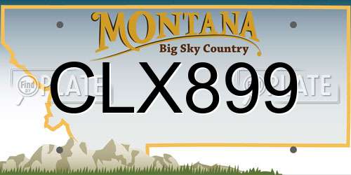 CLX899 Montana License Plate