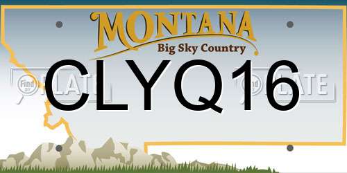 CLYQ16 Montana License Plate