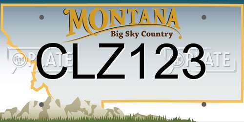 CLZ123 Montana License Plate