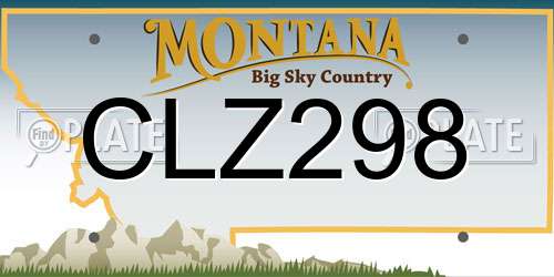 CLZ298 Montana License Plate