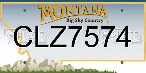 CLZ7574 Montana License Plate